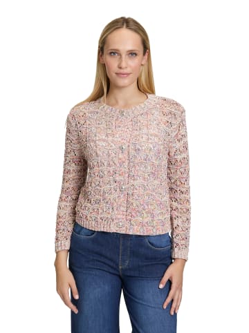 CARTOON Strick-Cardigan mit Rundhalsausschnitt in Weiß/Blau