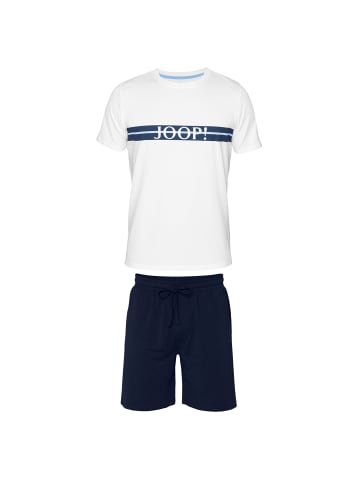 JOOP! Pyjama in Weiß/Dunkelblau