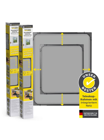 EASYmaxx EASYmaxx Insect Protect - Teleskop-Insektenschutzgitter - anthrazit - 2er-Set