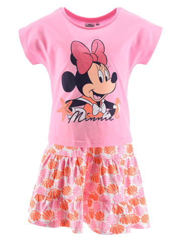 Disney Minnie Mouse 2tlg. Outfit: Sommer-Set T-Shirt und Rock in Rosa