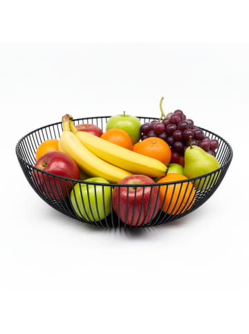 relaxdays Obstschale in Schwarz - (H)8 x Ø 28 cm