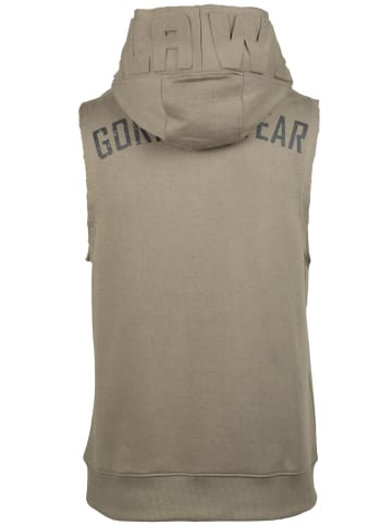Gorilla Wear Ärmelloser Marshall-Hoodie – Armeegrün – Größe L