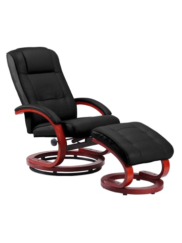 MCW Relaxsessel mit Hocker und Massagefunktion, Schwarz