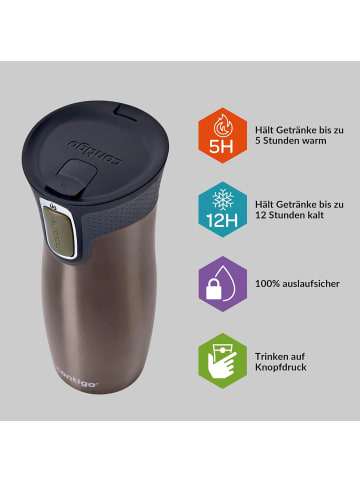 contigo Thermobecher West Loop Autoseal Edelstahl Isolierbecher 470 ml Farbe: Latte