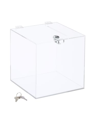 relaxdays Losbox in Transparent - (B)20 x (H)20 x (T)20 cm