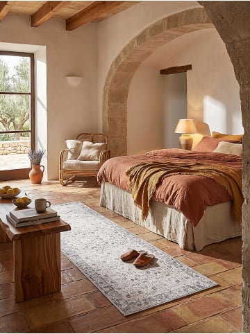 KADIMA DESIGN Teppich Kurzflor VERNANTE waschbar Rankenmuster Esszimmer Diele in Creme