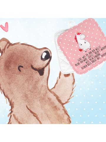 Mr. & Mrs. Panda 2er Set Topflappen  Einhorn Wut mit Spruch in Rot Pastell