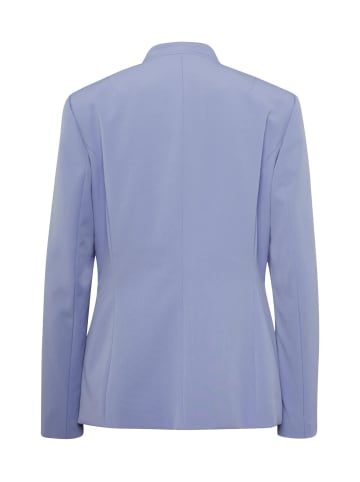GOLDNER Kurzgröße:  Blazer Blazer mit feinen Kontrastpaspeln in taubenblau