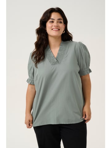 KAFFE curve Kurzarm-Bluse KCmai in Balsam Green