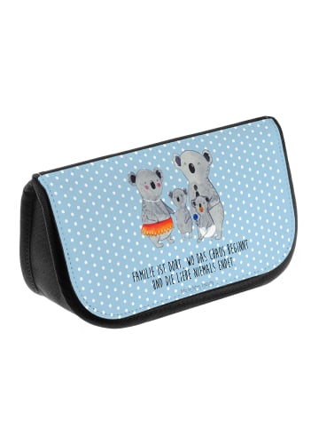 Mr. & Mrs. Panda Kosmetiktasche Koala Familie mit Spruch in Blau Pastell