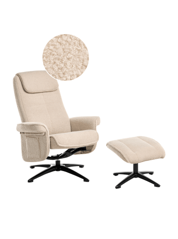 Beliani 2-tlg Fernsehsessel GERAS in Beige/Schwarz