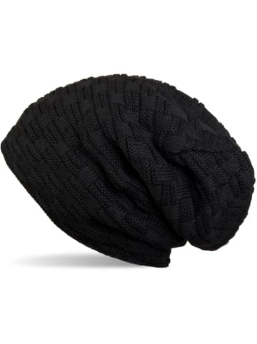 styleBREAKER Feinstrick Beanie Mütze in Schwarz