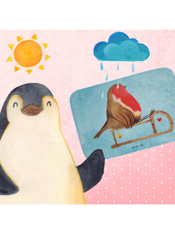 Mr. & Mrs. Panda Badezimmerteppich Rotkehlchen Schlitten ohne Sp... in Eisblau