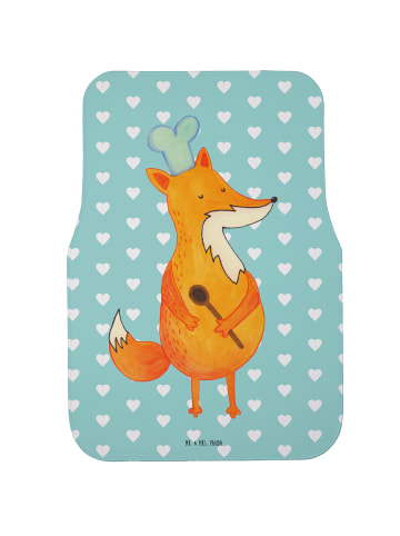 Mr. & Mrs. Panda Fußmatte Fürs Auto Fuchs Koch ohne Spruch in Türkis Pastell