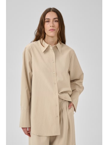 My Essential Wardrobe Langarm - Hemd VittaMW Casual fit in Brown Rice W. Stripe