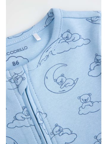 Coccodrillo Baumwollstrampler mit langen Ärmeln in blau