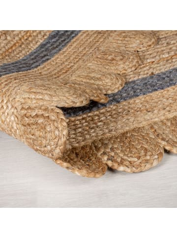 KADIMA DESIGN Einzigartiger handgearbeiteter Jute-Teppich in Braun-Grau