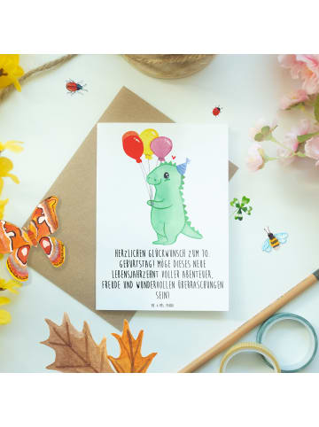 Mr. & Mrs. Panda babykarte 10. Geburtstag mit Spruch in Weiß