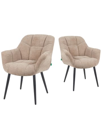 DUBI Möbel 2er-Set: Esszimmerstuhl Mika-Remo in Beige - (B)65 x (H)81 x  (T)66 cm