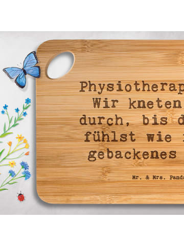 Mr. & Mrs. Panda jausenbrett Spruch Physiotherapeut Kneten mit S... in Braun