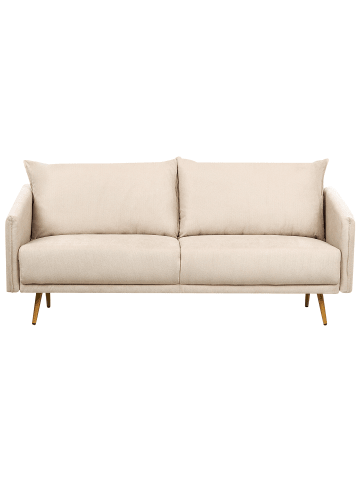 Beliani 3-Sitzer Sofa MAURA in Beige/Gold - (W) 185 x (H) 83 x (L) 78 cm