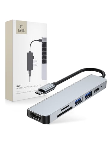 TechProtect V4 6in1 USB-C Hub HDMI Kartenleser