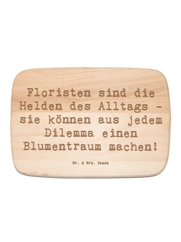 Mr. & Mrs. Panda Holzbrettchen Spruch Floristin Heldin mit Spruch in Transparent