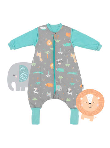 Schlummersack Schlafsack mit Füßen und umklappbaren Bündchen, 3.5 TOG in Türkis