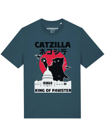 wat? Apparel T-Shirt Catzilla in Petrol