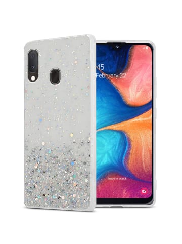 cadorabo Hülle für Samsung Galaxy A10e / A20e Glitter in Transparent mit Glitter