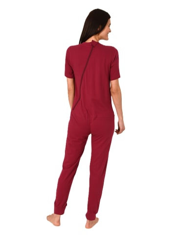 NORMANN Damen Pflegeoverall kurzarm mit langen Bein und Reißverschluß - 88712 in beere