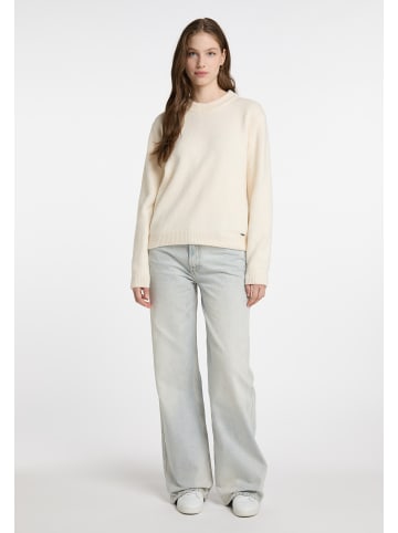 DreiMaster Damen Strickpullover in Wollweiss