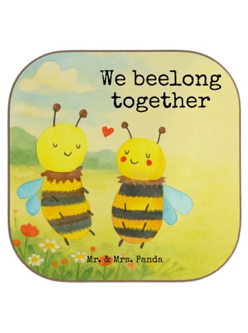 Mr. & Mrs. Panda Teeuntersetzer Biene Verliebt Design mit Spruch in Weiß