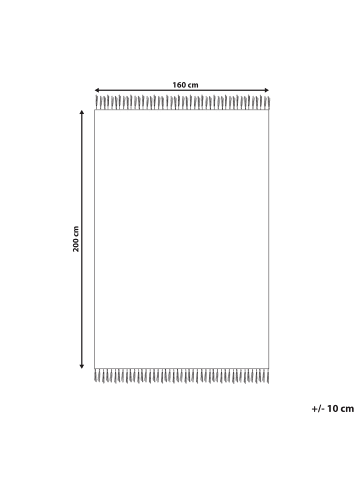 Beliani Kurzflor PUNSARI in Beige - (W) 160 x (L) 230 cm