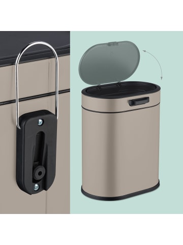 relaxdays Mülleimer in Beige - 5 Liter