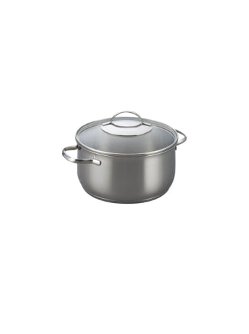 Riess Fleischtopf Torrano mit Glasdeckel Edelstahl in Silber
