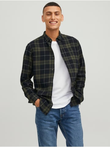 Jack & Jones Kariertes Flanell Hemd Freizeit Shirt JJECLASSIC in Blau-Grün