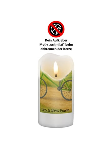 Mr. & Mrs. Panda Kerze Mit Spruch Einhorn Radfahrer Design mit S... in Weiß