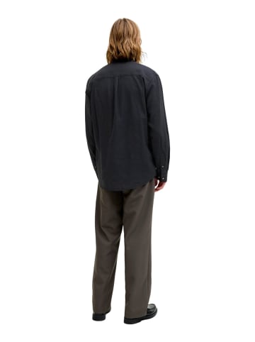 Jack & Jones Hemd JJESUMMER LINEN BLEND BAND in Schwarz