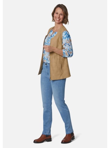 GOLDNER Kurzgröße:  Velourslederimitat-Weste Velourslederimitat-Weste in camel