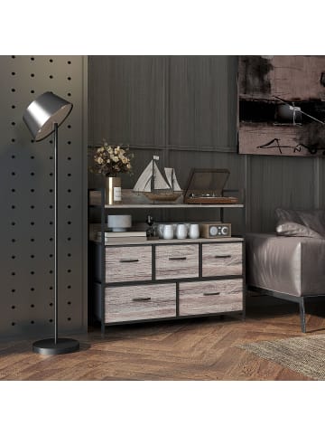 HOMCOM Kommode-98L x 29B x 85H cm-Grau