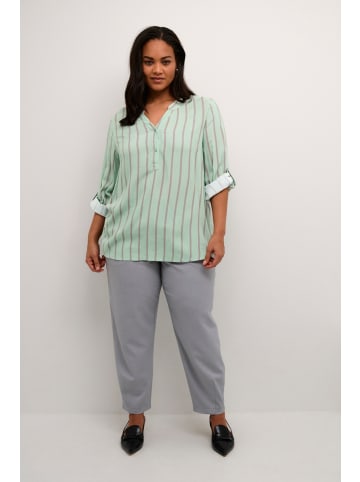 KAFFE curve Langarm-Bluse KCsida in Grey / Granite Green Stripe