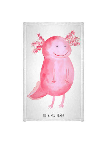 Mr. & Mrs. Panda Gästehandtuch Axolotl Glücklich ohne Spruch in Weiß