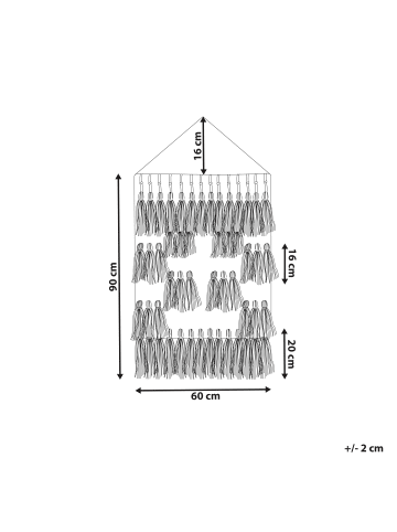 Beliani Wandbehang JIWA in Grau - (W) 60 x (H) 106 x (L) 1 cm