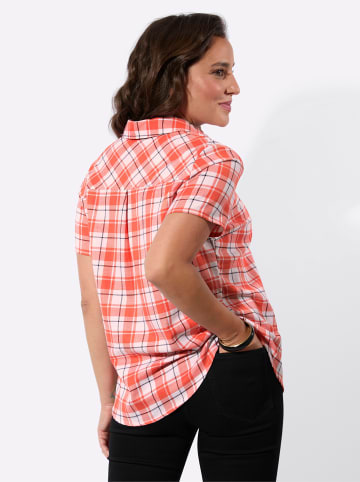WITT WEIDEN Karo-Bluse in grapefruit-ecru-kariert