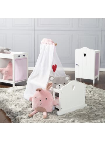 roba Puppenwiege Fienchen – weiß lackiert, inkl. Bettwäsche & Himmel