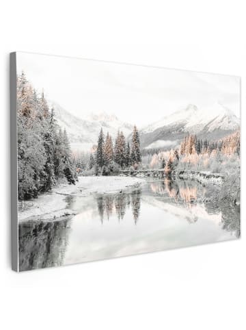 OnlyWow Leinwand Bilder Gefrorener Fluss