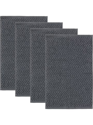 REDBEST Frottier, Jacquard Gästetuch 4er-Pack Palmdale in anthrazit