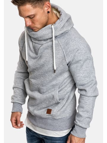 Humy Basic Sweater Hoodie Einfarbig mit Schall Kapuze in Hellgrau