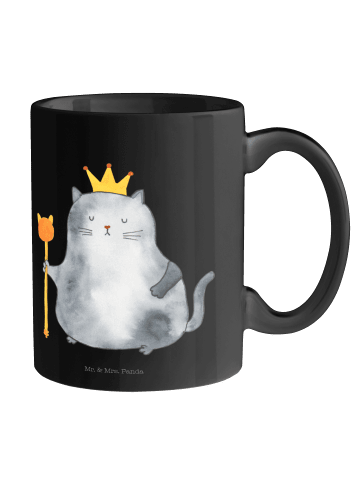 Mr. & Mrs. Panda Kaffeebecher Katze König ohne Spruch in Schwarz